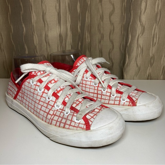 Kate Spade Saturday PF Flyers Women's 7 Lace Up Cap Toe Checked Canvas Sneakers - Picture 2 of 16